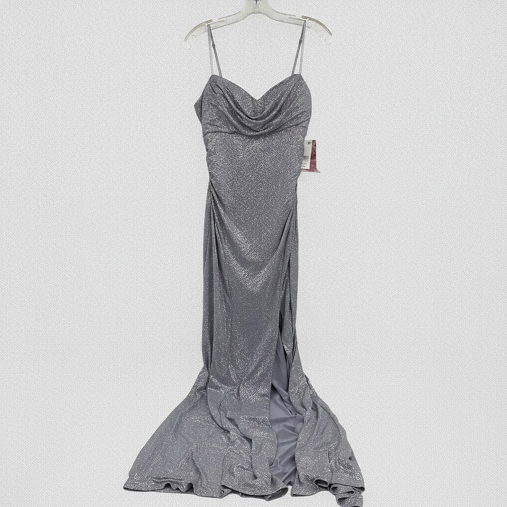 Emerald Sundae Silver Glitter Maxi Dress | Women’s Size L